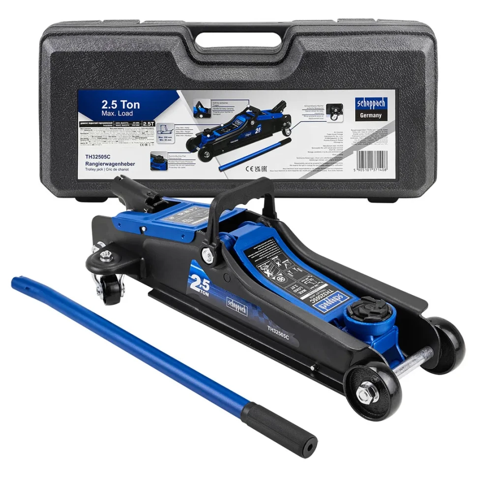 Домкрат подкатной гидравлический 2,5т в кейсе  Scheppach Sch-TH32505C