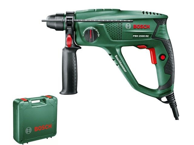 Перфоратор PBH 2500 RE, 600Вт, 1.9Дж, 2000об/мин, патрон SDS-plus, вес 2.2кг, чемодан BOSCH 0603344421
