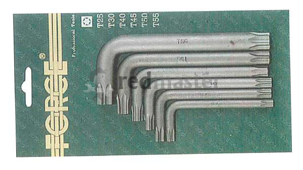 Набор ключей торкс  Т40Н-Т60Н 6 пр. с отверстием  Force 5063T