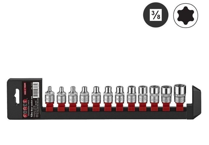 Набор головок Е-профиль 3/8", Е4-Е20, 12 пр. Force 3127