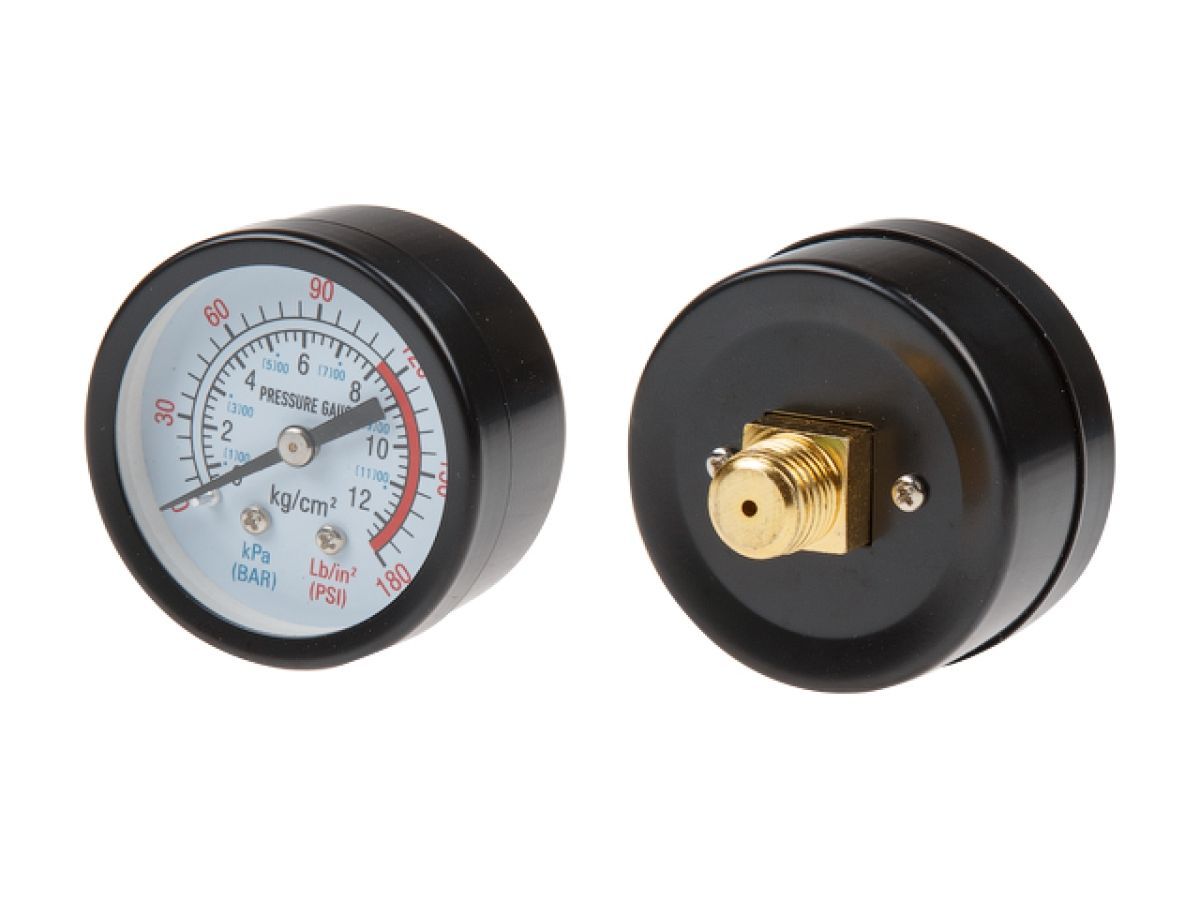 Манометр для компрессора, резьба 1/4", давление - 0-12бар, ECO AES-14PG