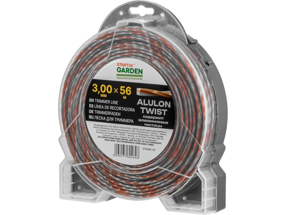 Леска ф 3.0 мм х 56 м витой квадрат сеч. ALULON TWIST GARDEN STARTUL ST6046-30