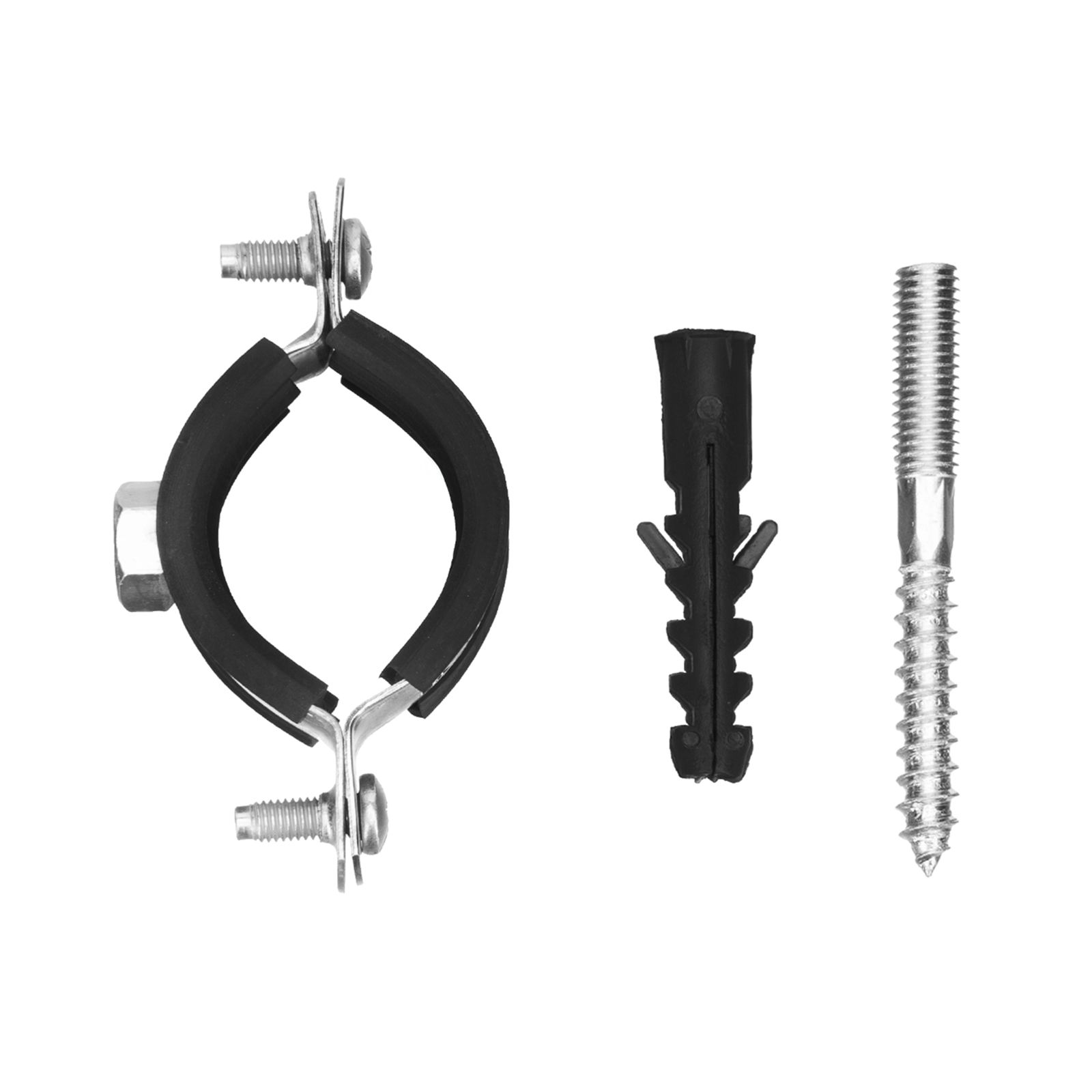 Хомут сантехнический д/труб 32-36 (1"), резин.упл., шпилька+дюбель, 1 шт. Сибртех 481663