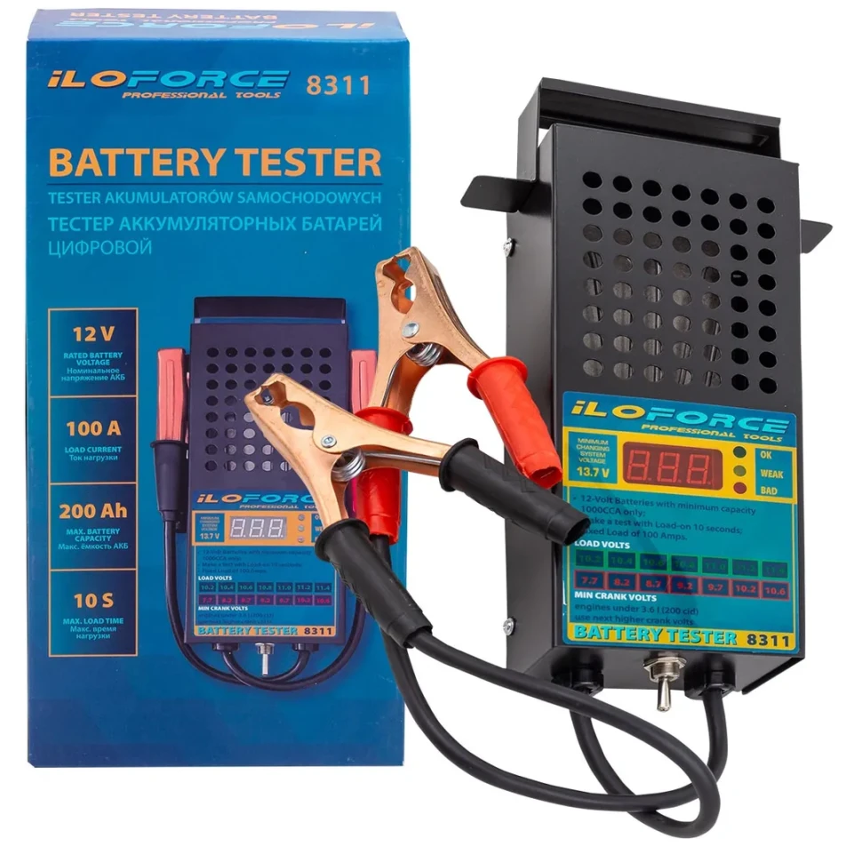 Тестер аккумуляторных батарей цифровой 12V, 100A, 200Ah ILOforce IF-8311
