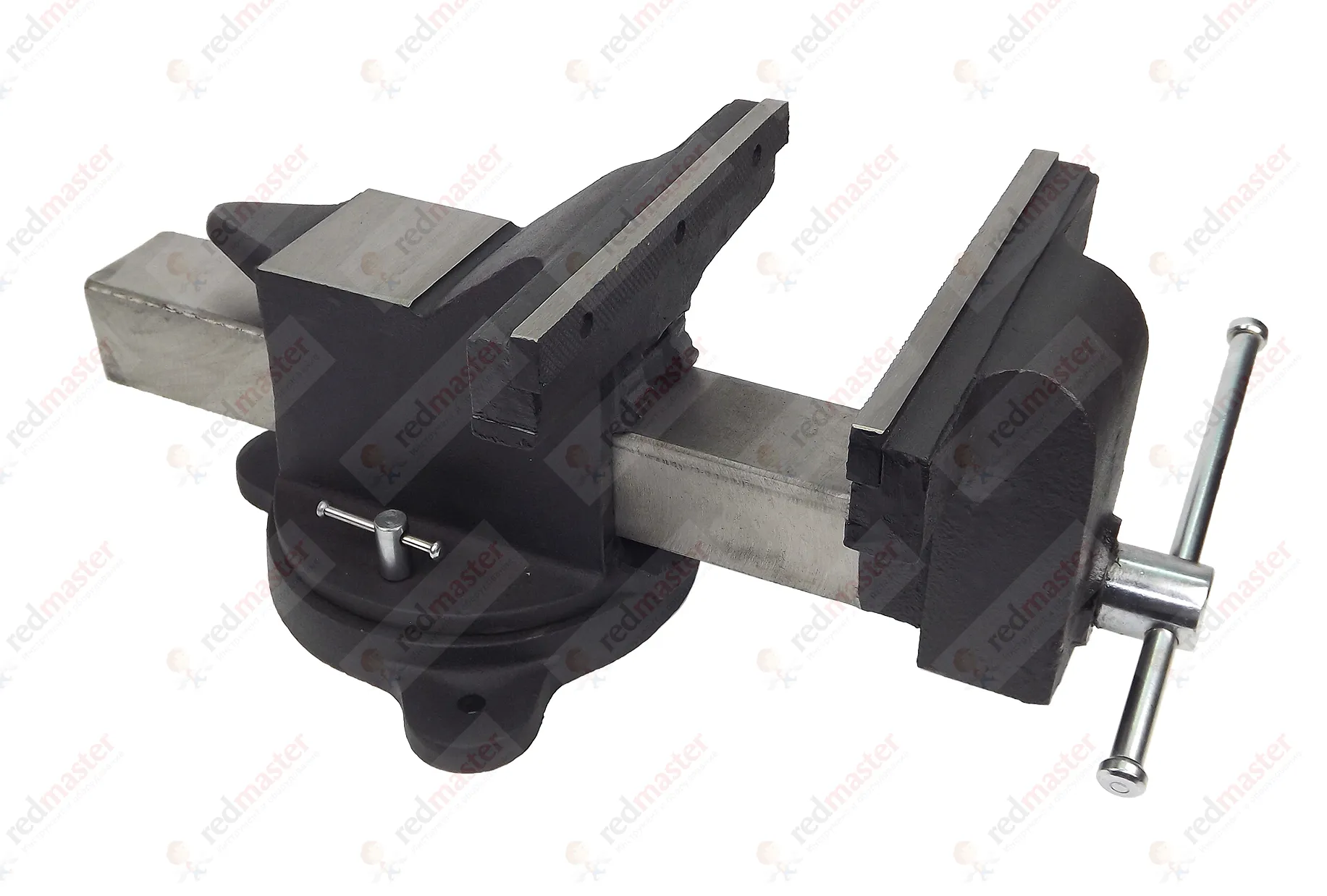 Тиски стальные поворотные с наковальней + захват для труб 10"- 250 мм. Forsage F-6540210A