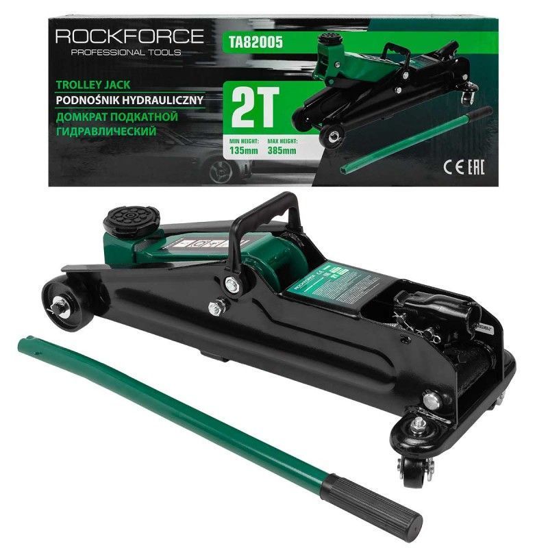 Домкрат подкатной гидравлический 2т (h min 130мм, h max 385мм) Rock FORCE RF-TA82005