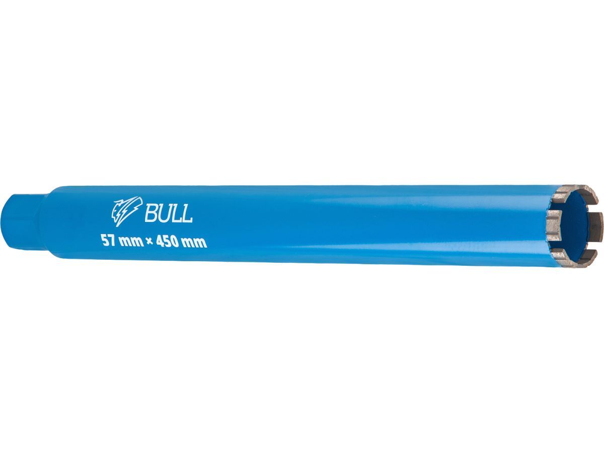 Коронка алмазная d 57мм железобетон L450мм, микроудар, сухое сверление BULL 2329230
