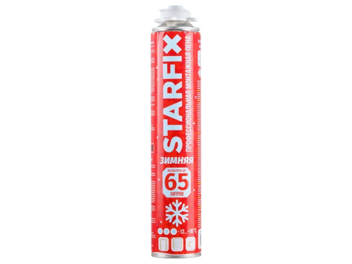 Пена монтажная профессиональная зимняя Gunfoam Winter 65, 850 мл, выход пены до 65л, STARFIX SM-07837-1
