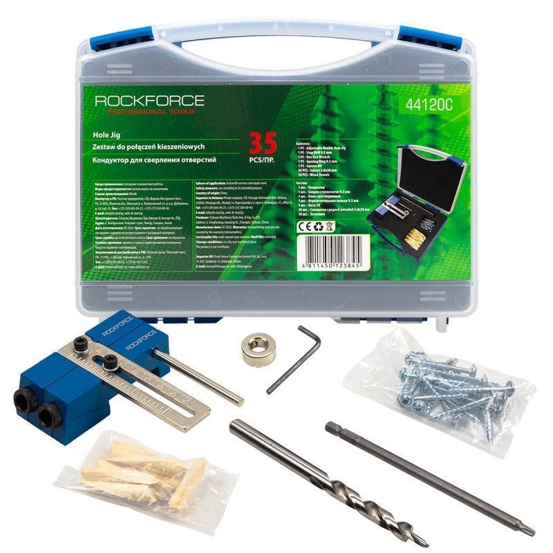 Кондуктор для сверления отверстий, набор 35пр. RockFORCE RF-44120C