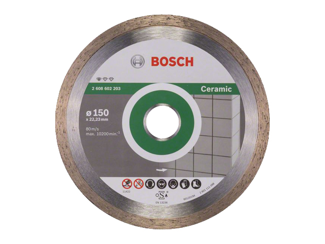 Алмазный круг 150х22 mm по керамике сплошной STANDARD FOR CERAMIC BOSCH 2608602203