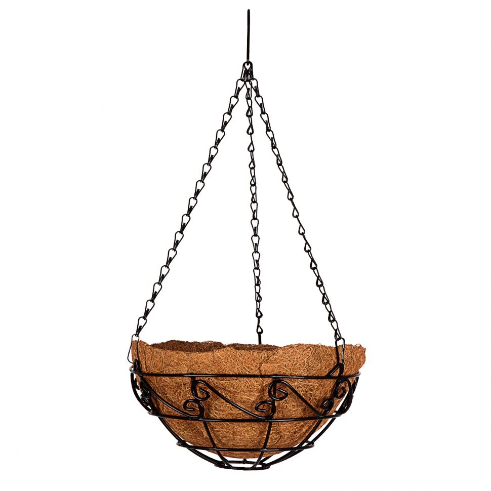 Кашпо подвесное с орнаментом, с кокосовой корзиной, диаметр 25 см PALISAD ...PALISAD HOME 69003