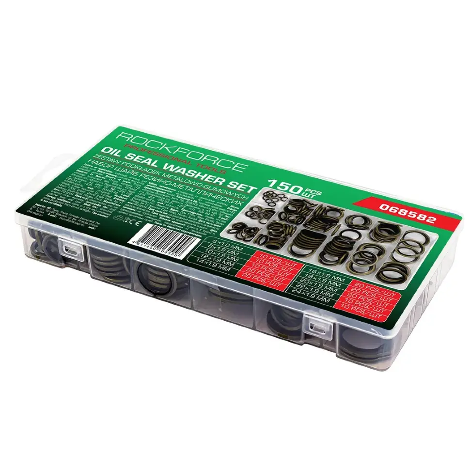 Шайбы резино-металлические, набор 150пр. RockFORCE RF-068582