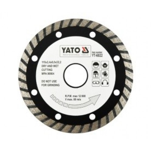 Круг алмазный 125x22.2mm (турбо)  YATO YT-6023