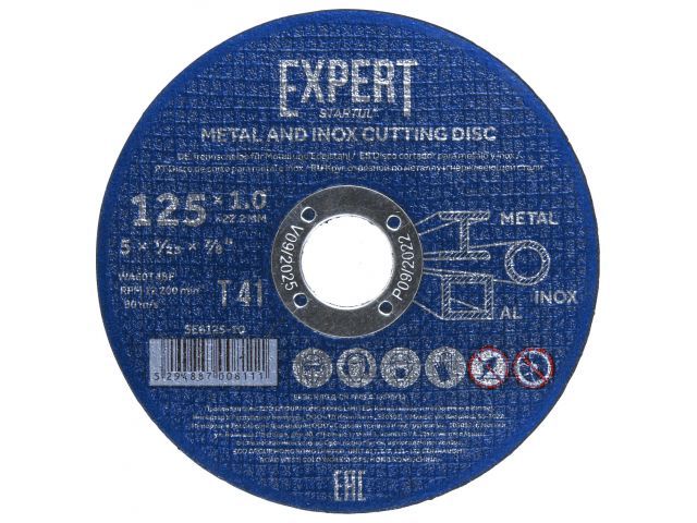 Круг отрезной 125х1.0x22.2 mm для металла и нерж. стали EXPERT   STARTUL SE8125-10