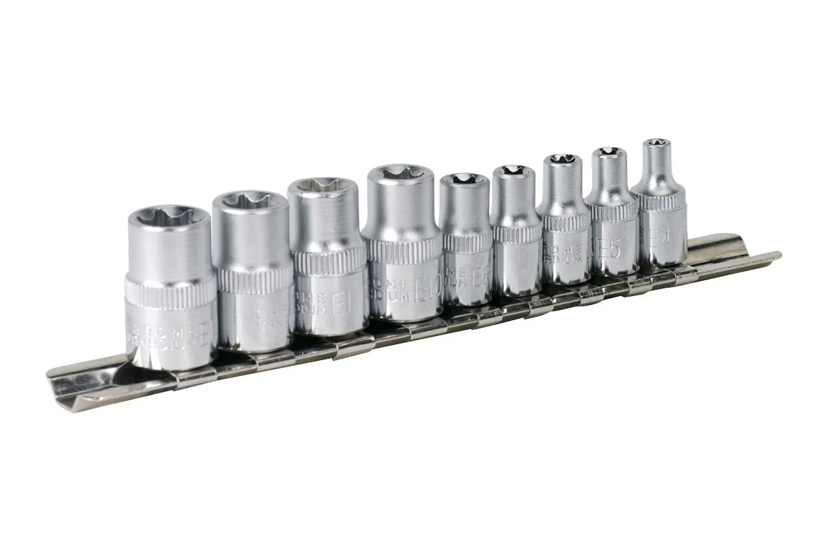 Набор головок 1/4"&3/8" Е4-Е14, 9 пр. Е-профиль Force 3092