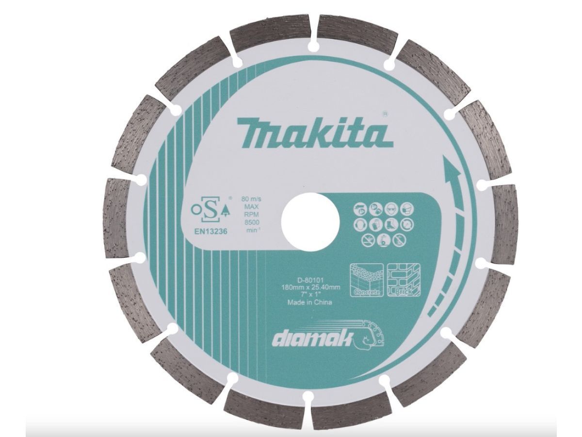 Алмазный круг 180х22,23 мм по бетону/мрамору сегмент. Diamak (сухая резка) MAKITA D-80101