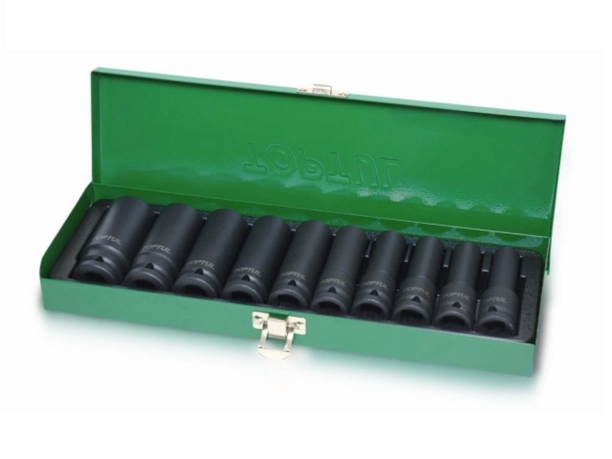 Набор головок ударных 1/2", 6гр, 10пр. (10-24мм) Toptul GDAD1002