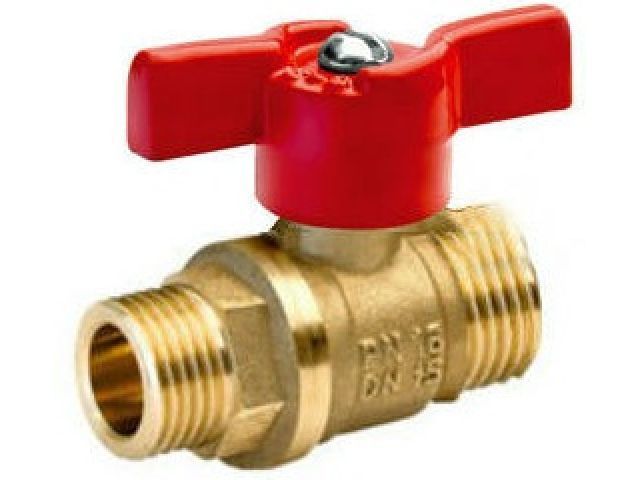 Кран шаровый 1/2" стандарт наружная-наружная резьба бабочка PN1.6 МПа, 11Б27п7 Цветлит ЦРБ0062
