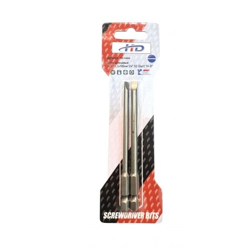 Биты шлицевые SL4+SL5х100мм 1/4" S2 (2шт)   H-D HD-0484