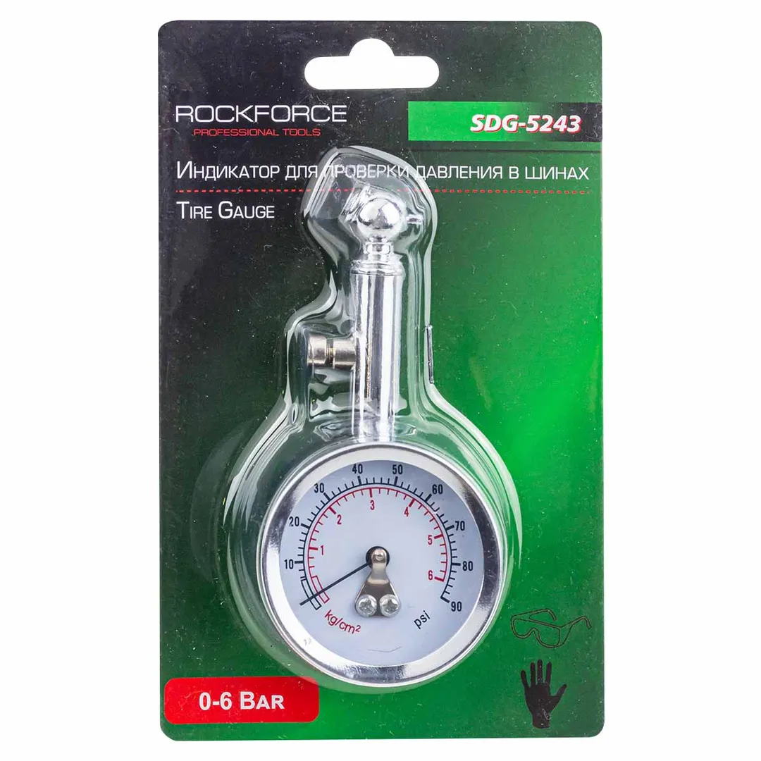 Индикатор для проверки давления в шинах (0-6 Bar) RockFORCE RF-SDG-5243