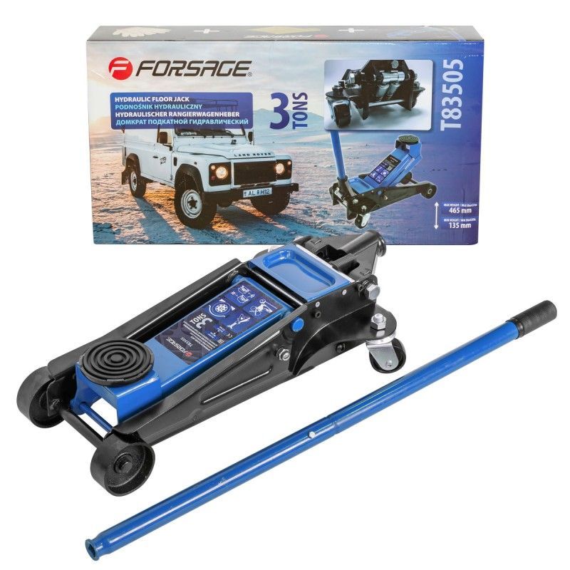 Домкрат подкатной гидравлический 3т (h min 135мм, h max 465мм) Forsage F-T83505(DS)