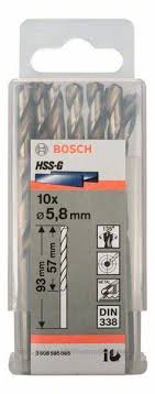 Сверло HSS-G STANDARD 5,8 мм по металлу (-10-) BOSCH 2.608.595.065