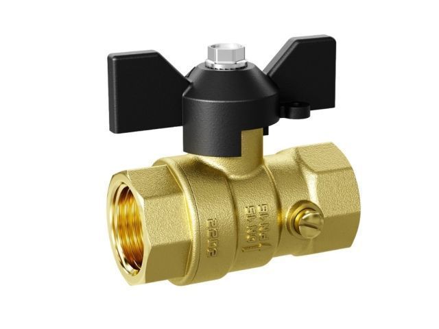 Кран шаровой для манометра 1/2" вн.-вн. бабочка, LD LD.44.340.15.2