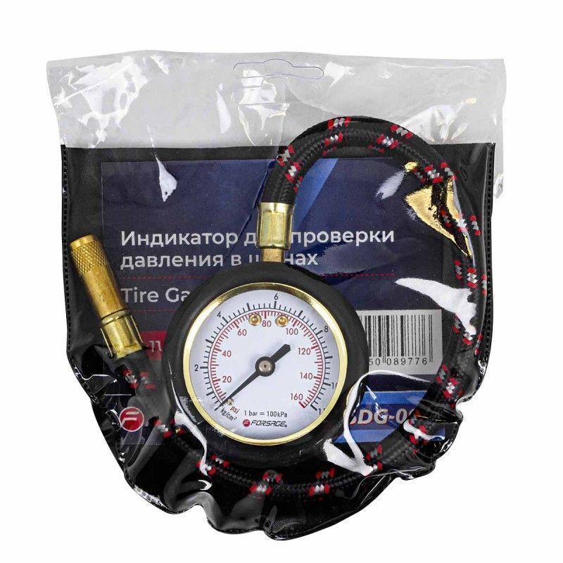 Индикатор  для проверки давления в шинах с гибким шлангом (0-11 Bar) Forsage F-SDG-06