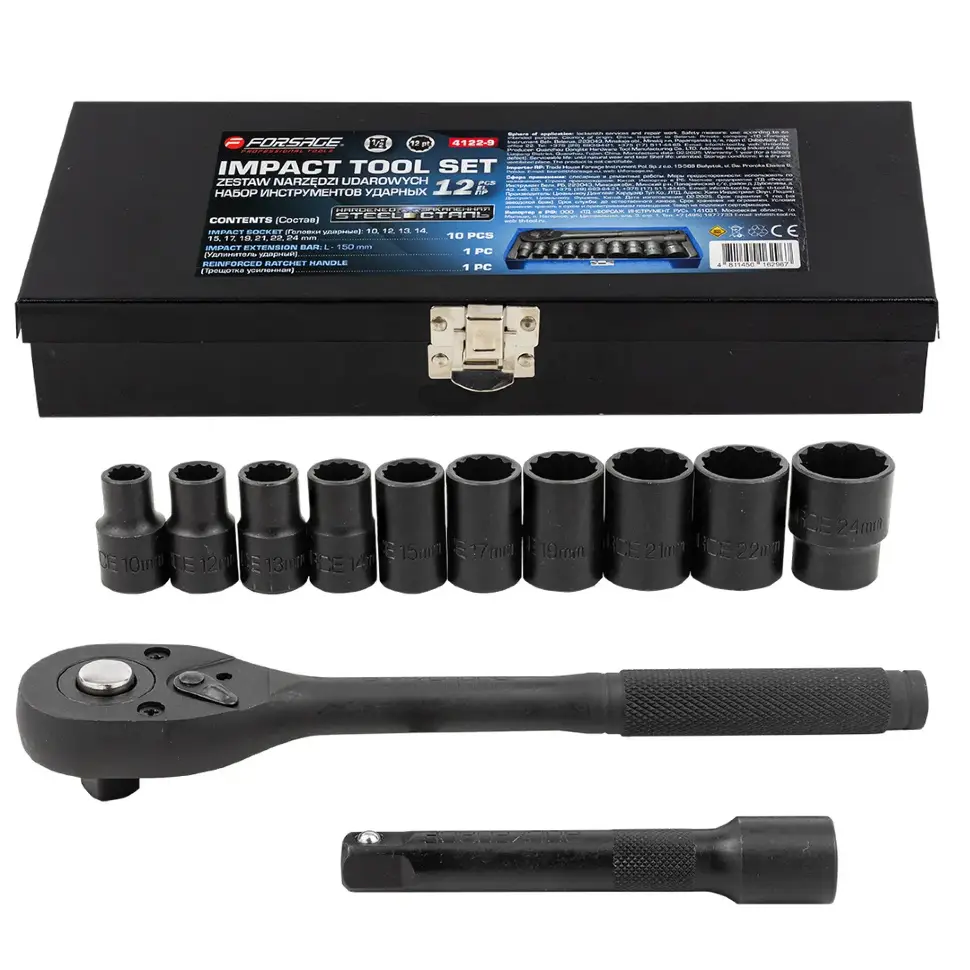 Набор инструментов ударный 12пр. 1/2" (12гр.) Forsage F-4122-9