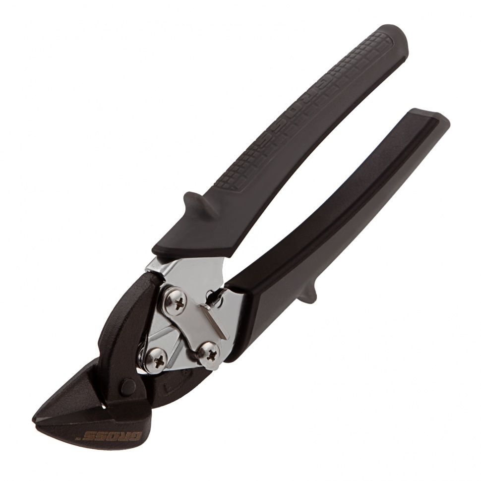 Ножницы по металлу "PIRANHA", 185мм, прямой и левый рез, сталь-СrM, двухкомпонентные рукоя...Gross 78359