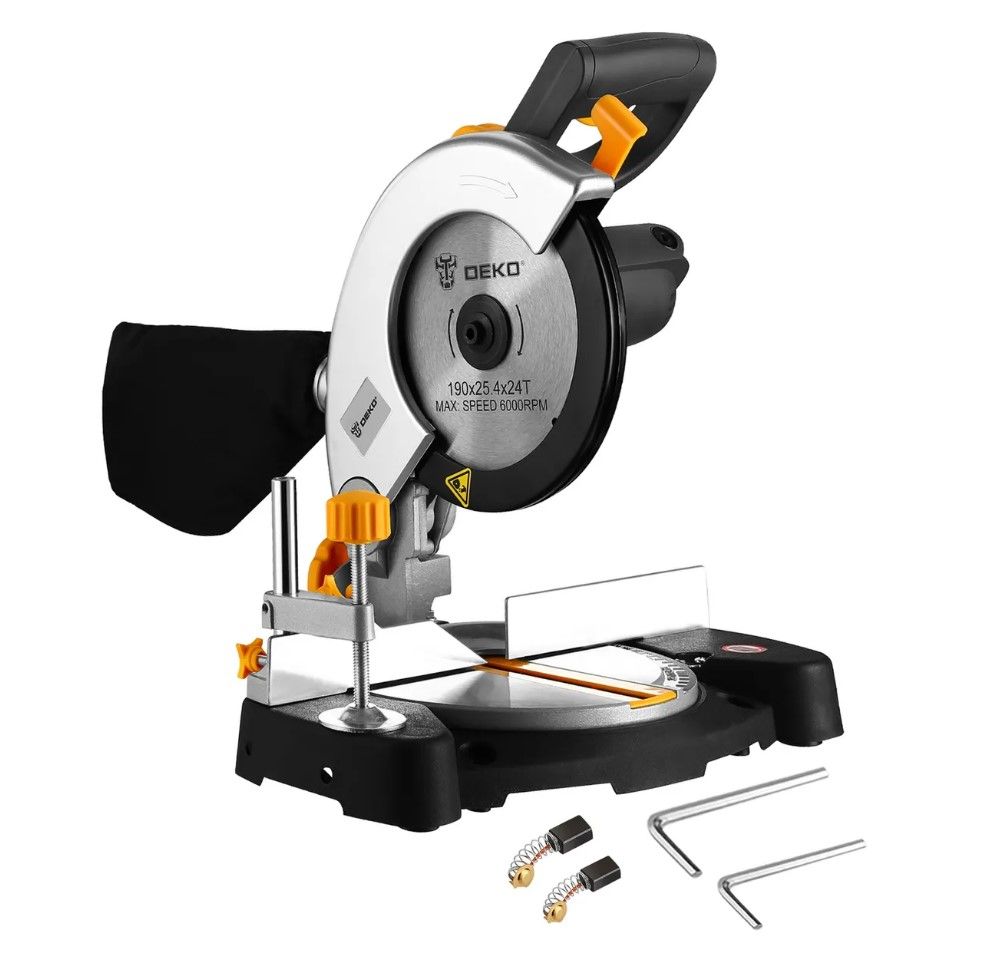 Пила торцовочная, 1200Вт, 190х25.4мм, DEKO DKMS1200-190