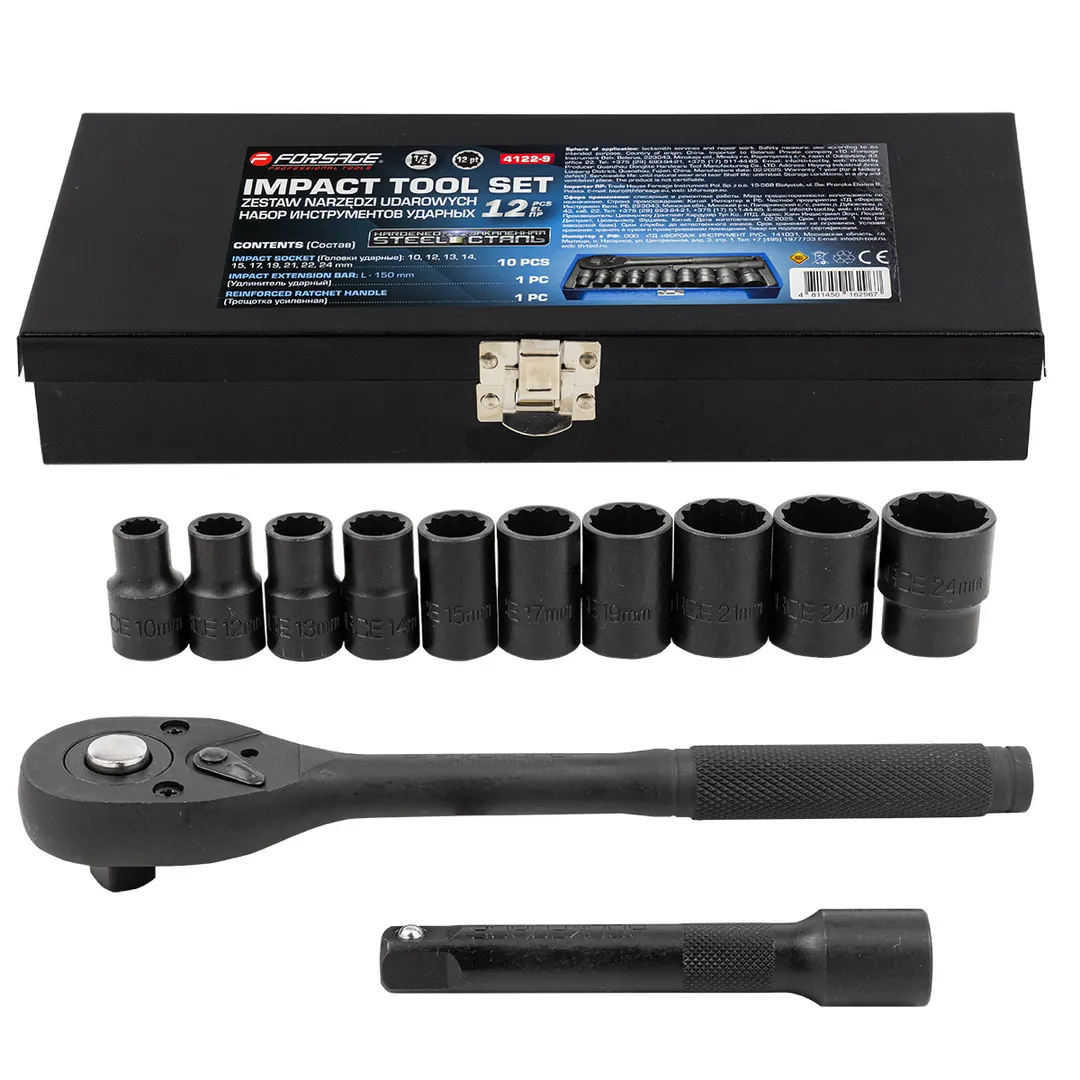 Набор инструментов ударный 12пр. 1/2" (12гр.) Forsage F-4122-9