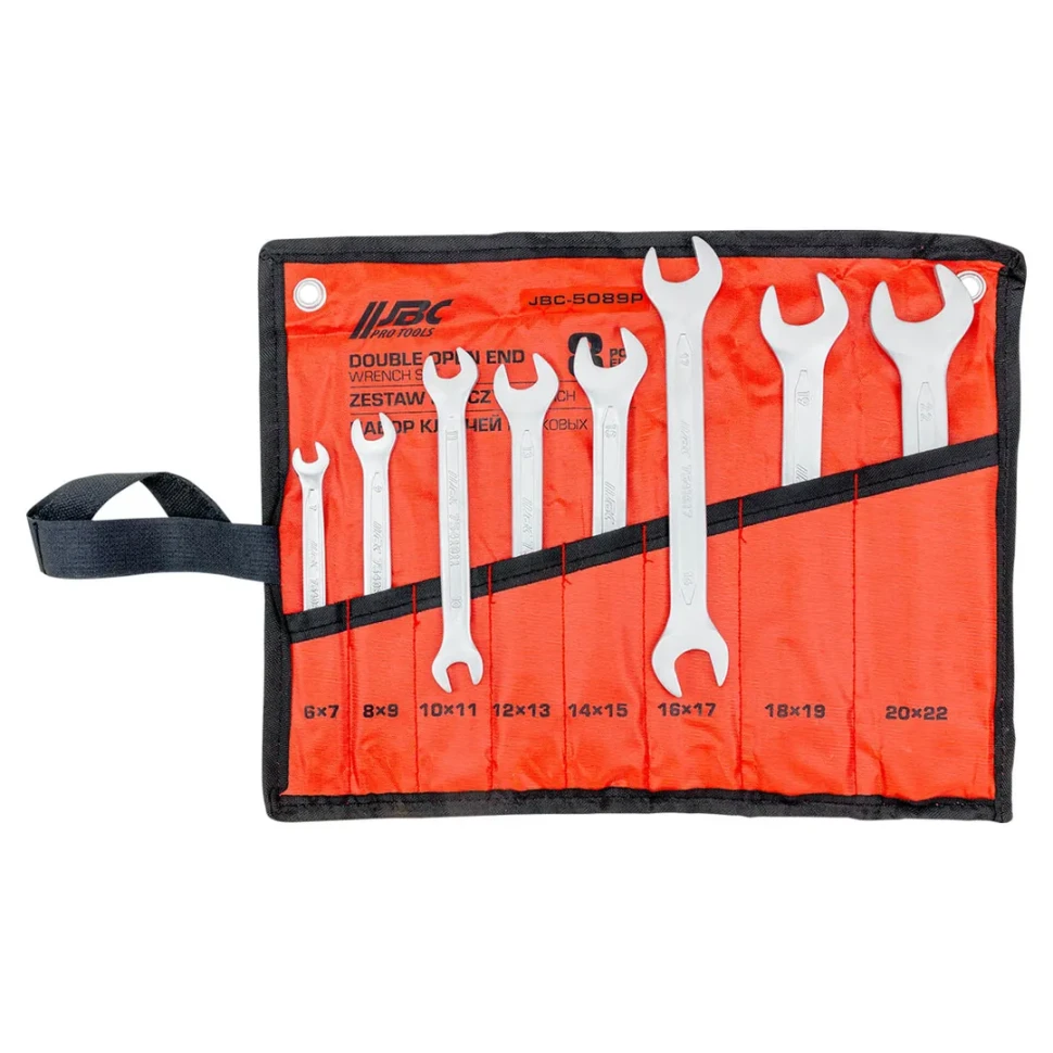 Ключи рожковые, набор 8пр. (6х7, 8х9, 10х11, 12х13, 14х15, 16х17, 18х19, 20х22мм)  ...JBC JBC-5089P