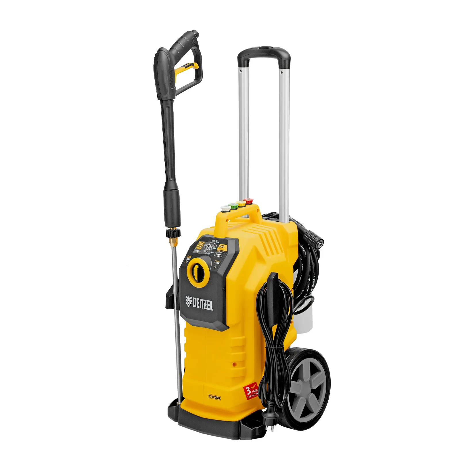 Моечная машина высокого давления K 70 Power, 2500 Вт, 180 бар, 600 л/ч, асинх. двиг. DENZEL 58272