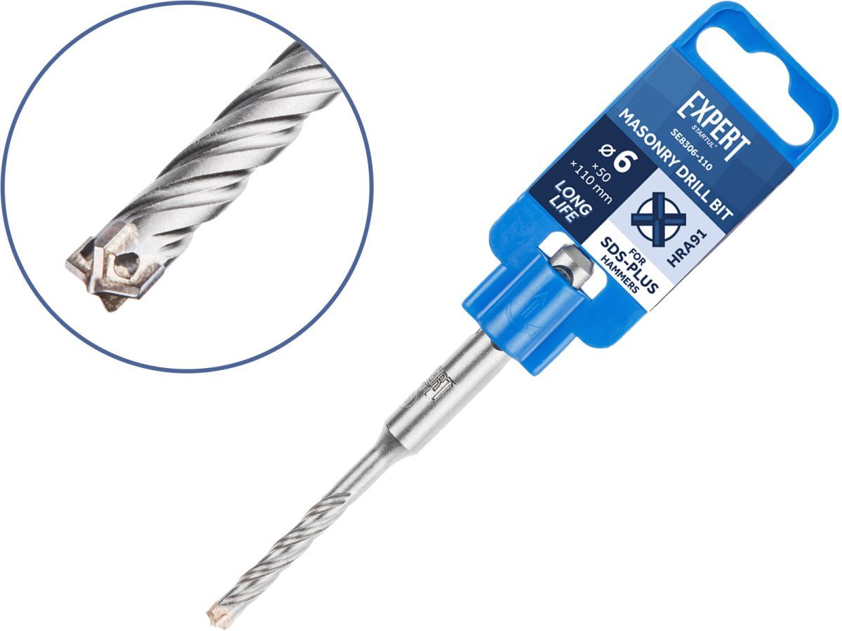 Бур (сверло) 6х50х110 mm SDS-plus EXPERT (бур по бетону, крестовая пластина) STARTUL SE8306-110