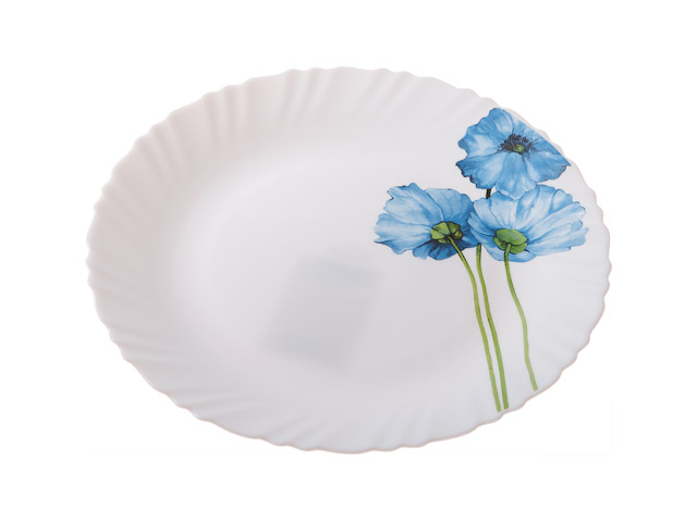 Тарелка обеденная стеклокерамическая, 250 mm, круглая, серия Синий мак  ...DIVA LA OPALA 13-125021