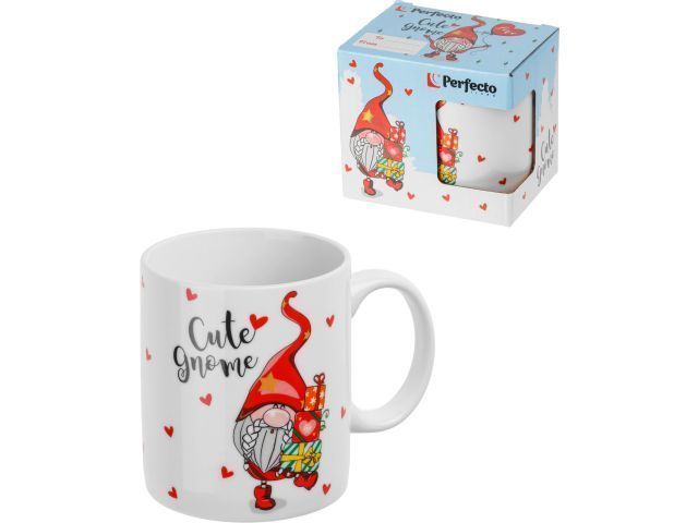 Кружка керамическая, в кор., 350 мл., CUTE GNOME-2 PERFECTO LINEA 30-202522