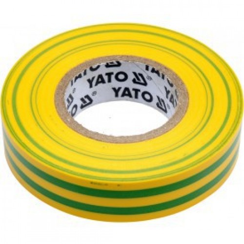 Изолента ПВХ желто-зеленая 15mm х 20м х 0.13mm  YATO YT-81593