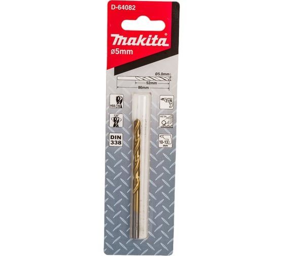 Сверло по металлу ц/х 5.0х52х86 мм HSS-TiN Economy MAKITA D-64082