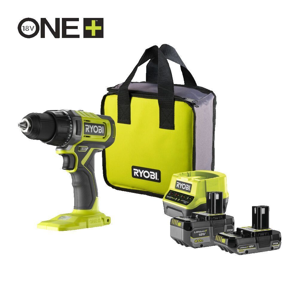 ONE + / Дрель-шуруповерт, 18В, 2АКБ 4,0 А/ч,1750 об.мин, RYOBI HP RDD18-2C42S
