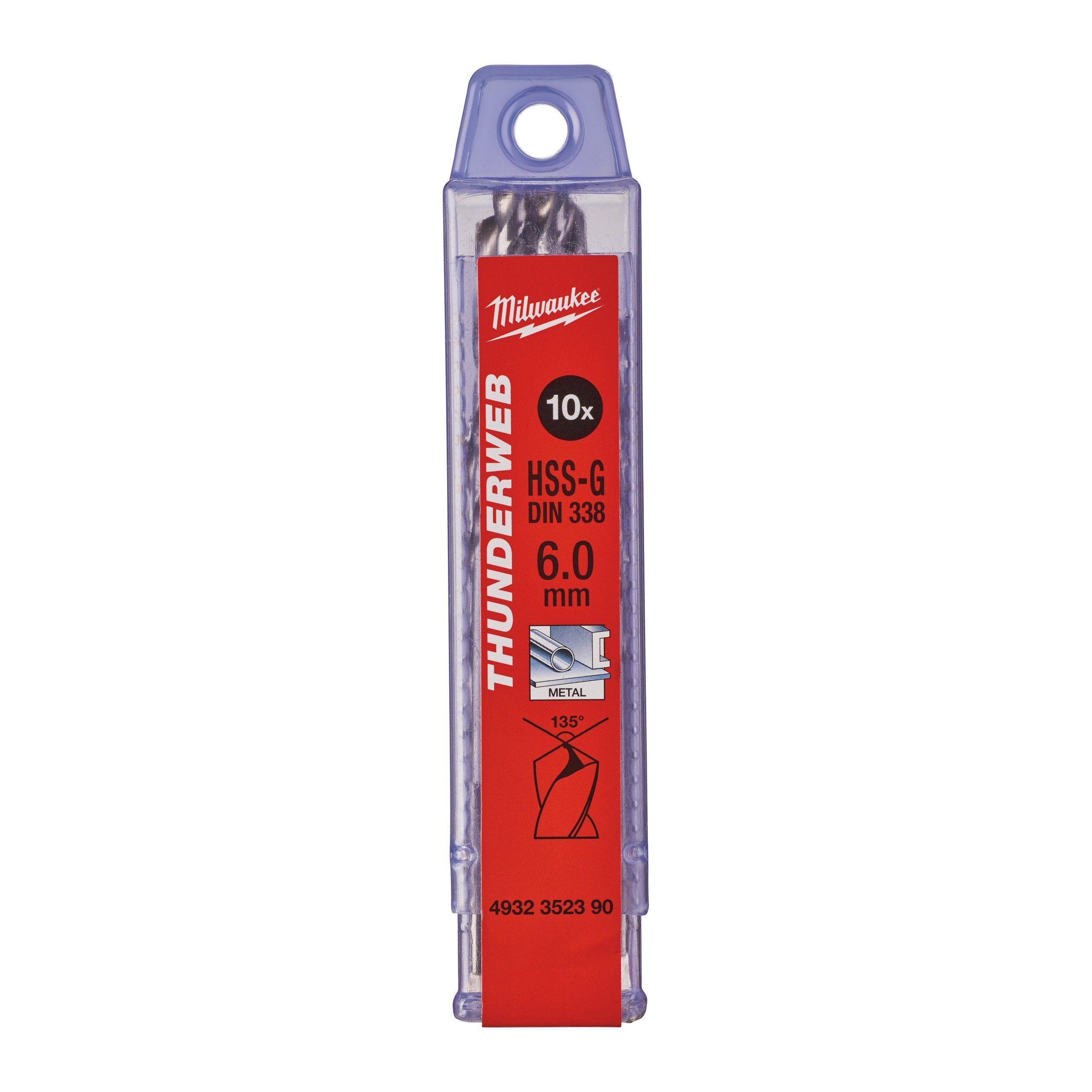 Сверло по металлу HSS-G Thunderweb 6.0 мм (10 шт), MILWAUKEE Milwaukee 4932352390
