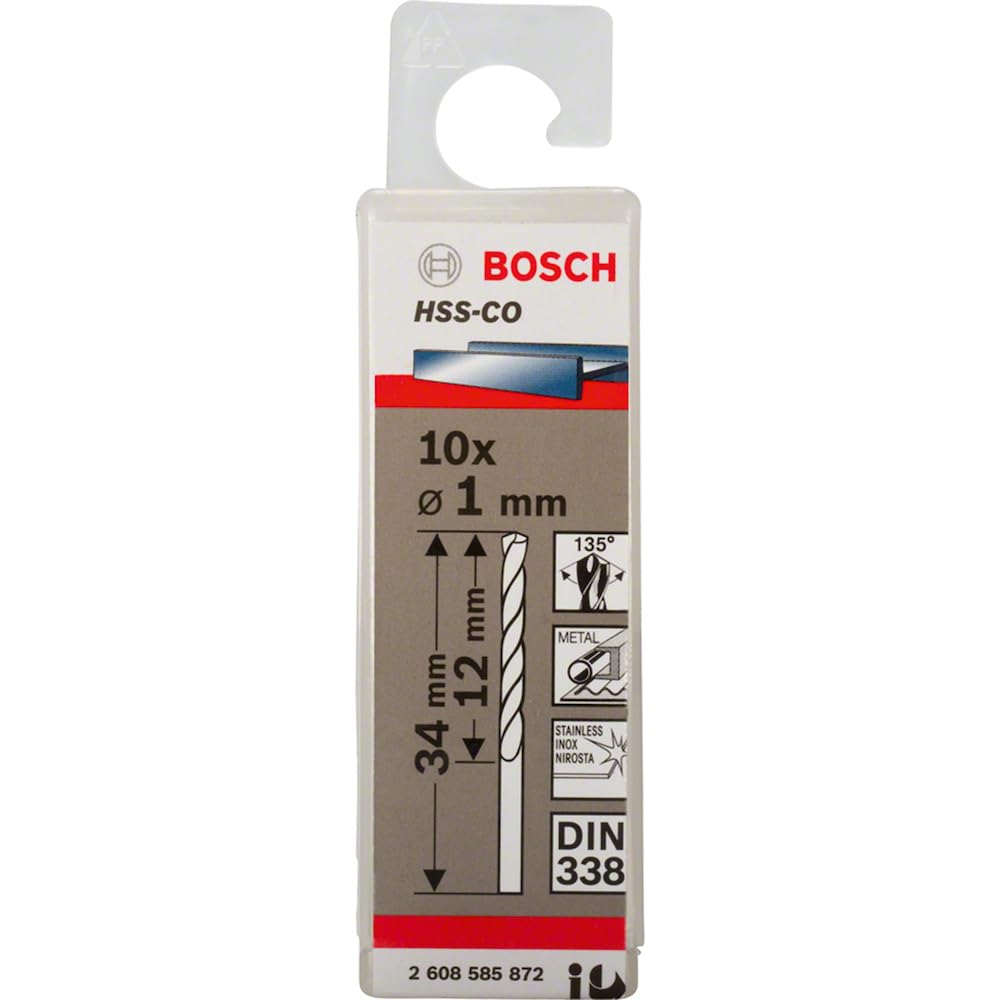 Сверло по металлу HSS-Co 1,0x12x34 мм (10 шт)  BOSCH 2.608.585.872