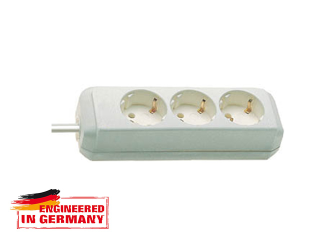 Удлинитель 1.5м, 3 розетки, 3.3кВт, 3х1.5mm2, с заземляющим контактом, белый, Eco-Line BRENNENSTUHL 1158610015