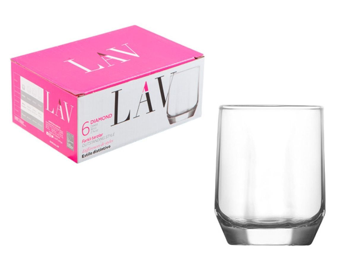 Набор стопок, 6 шт., 80 мл, серия Diamond LAV LV-DIA03F