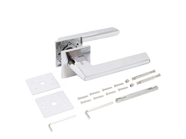 Ручка дверная  АЛЛЮР АРТ "АДЕЛЬ" CP/W (85211) хром/белый ЗАЩИТ.ПЛЕНКА УЗК 13785 Ручка дверная  АЛЛЮР АРТ "АДЕЛЬ" CP/W (85211) хром/белый ЗАЩИТ.ПЛЕНКА УЗК 13785