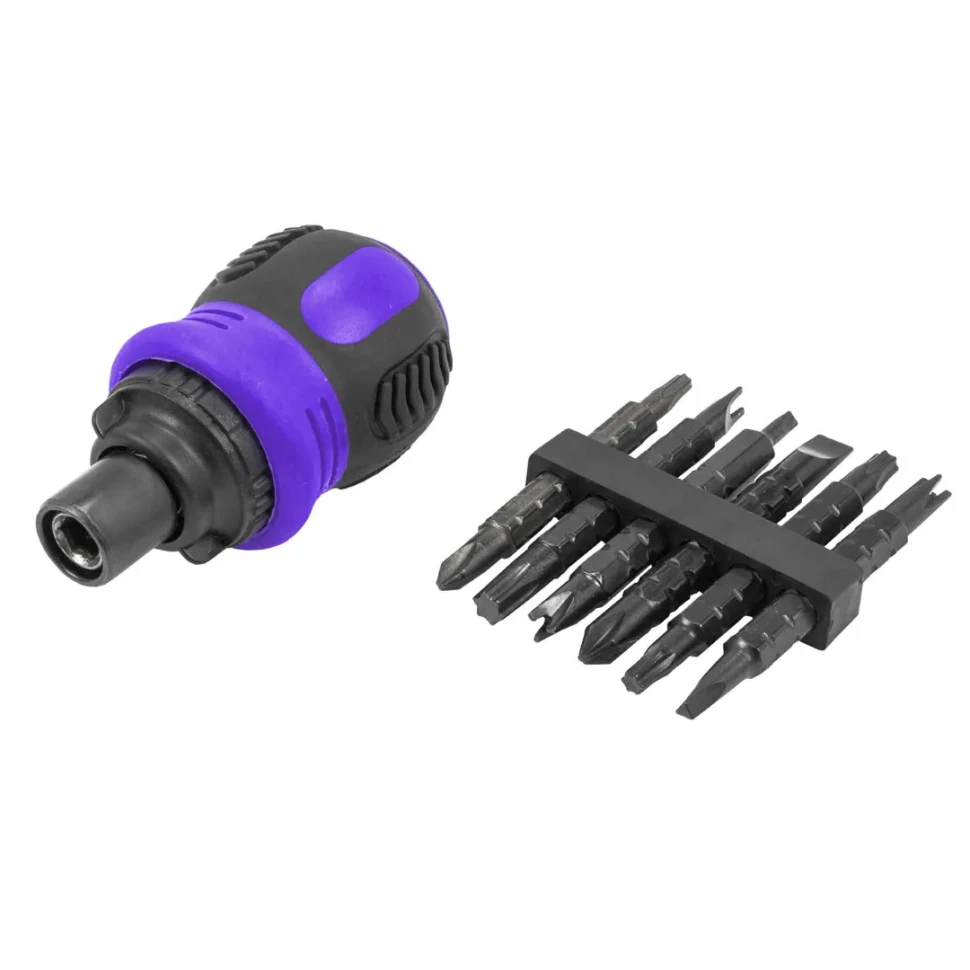 Отвертка реверсивная в комплекте с битами, набор  MEGATOOLS MT-32807MR