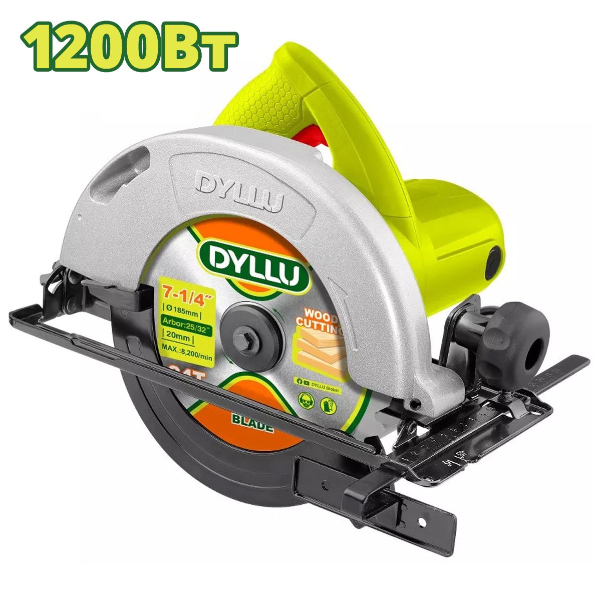 Пила циркулярная , 220-240V,1200 Вт,5300 об/мин,185x20mm, DYLLU DTCW1512001