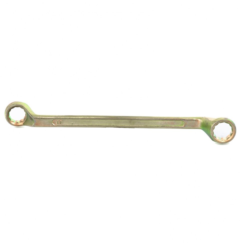 Ключ накидной, 17 х 19 mm, желтый цинк  Сибртех 14626