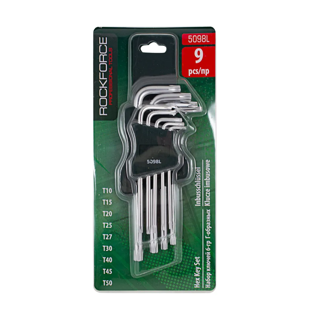 Набор ключей TORX Т10-Т50 9пр. длинных Rock FORCE RF-5098L