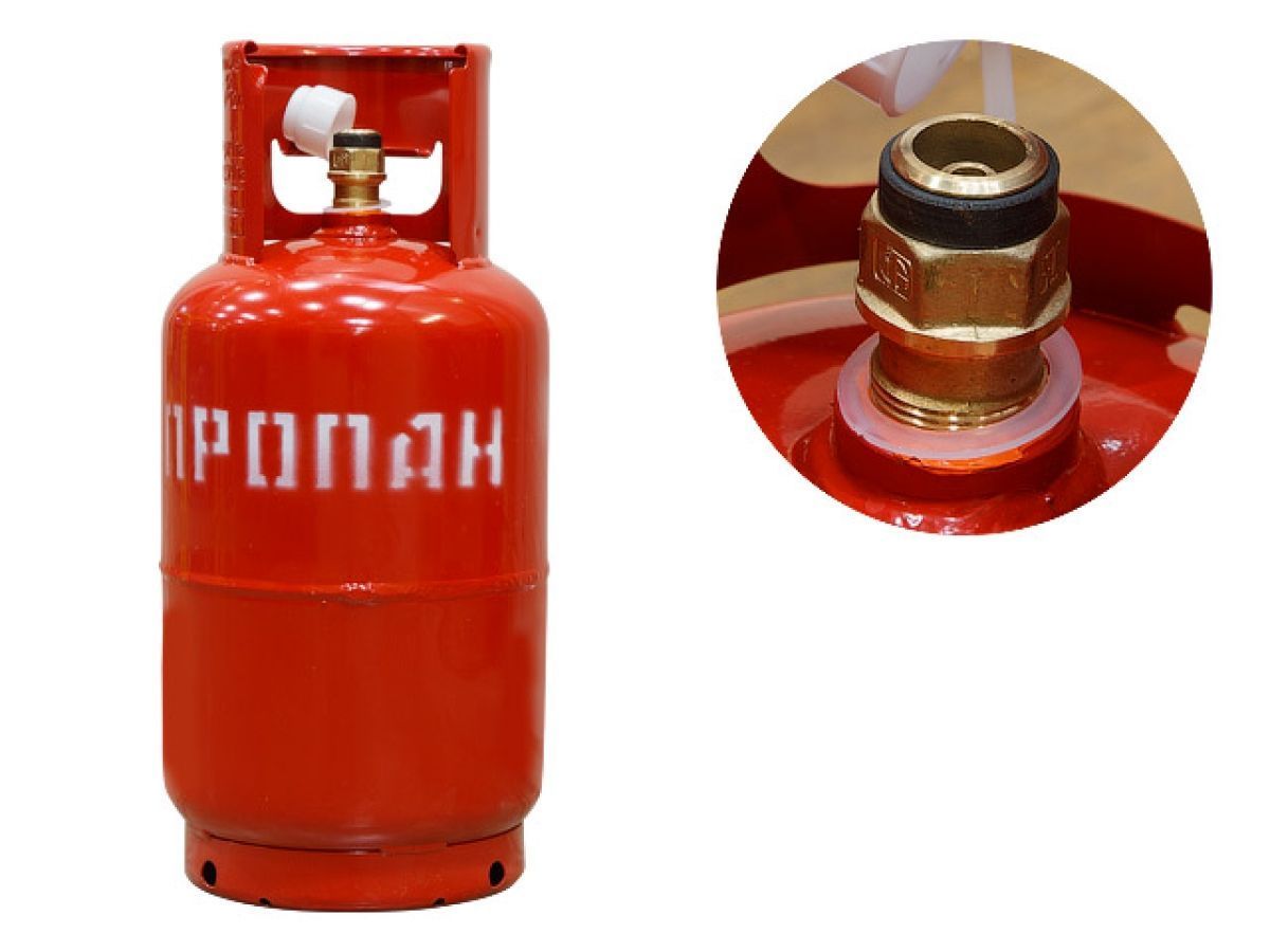 Баллон газовый бытовой 12л с КБ-2 (1-12-2-В) (с клапаном) NOVOGAS НЗ 236.00.00-01